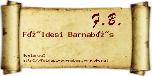 Földesi Barnabás névjegykártya