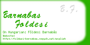 barnabas foldesi business card