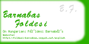 barnabas foldesi business card